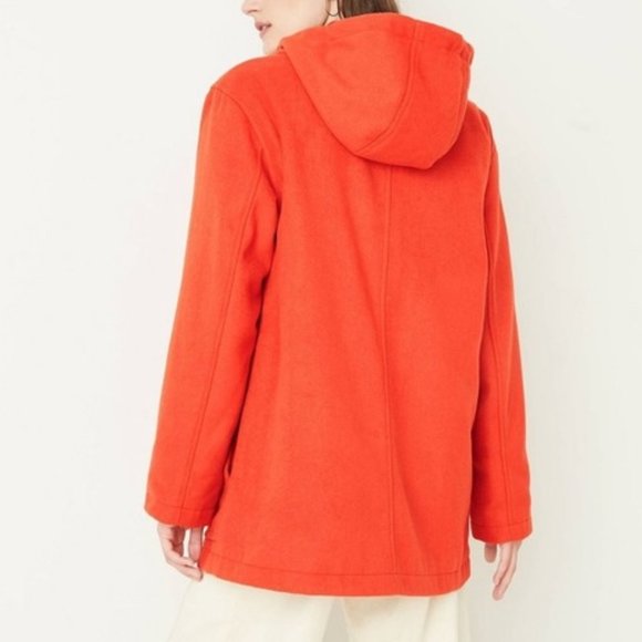 A New Day Women's Duffel Cape Hoodie Overcoat, Red Orange Shade, XL - Picture 2 of 7